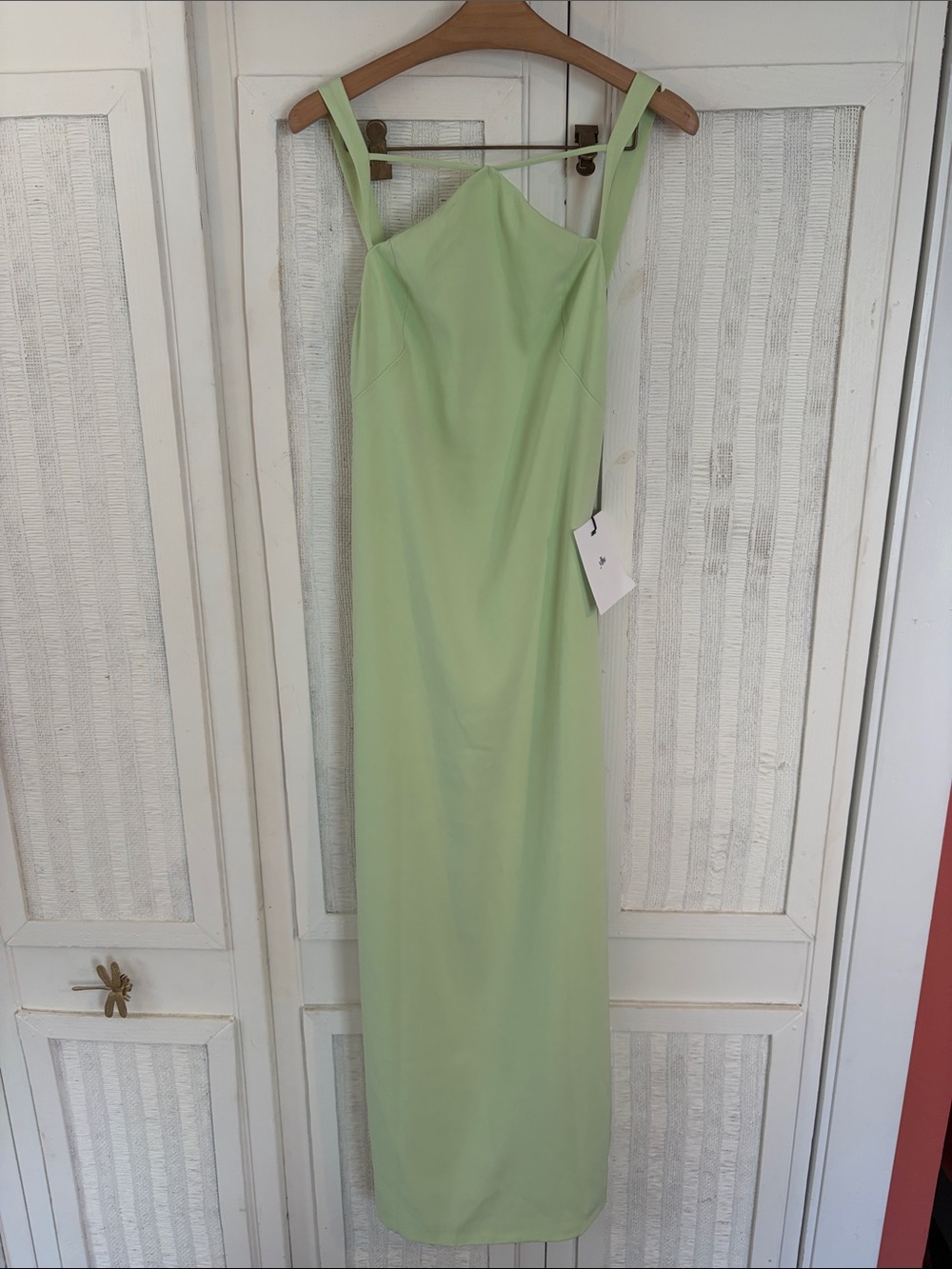 Yllw The Label Pastel Lime Green Strappy Midi Dress NWT SZ M - Picture 7 of 11